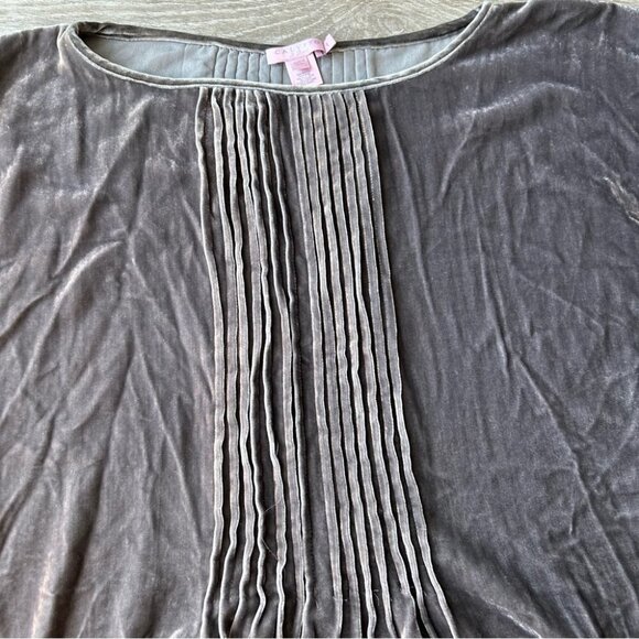 Calypso St Barth Grey Batwing Sleeve Silk Blend Velvet Blouse - Picture 5 of 14